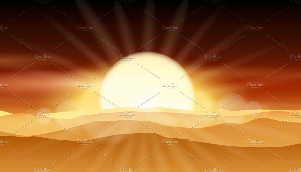 Sunset desert background cover image.