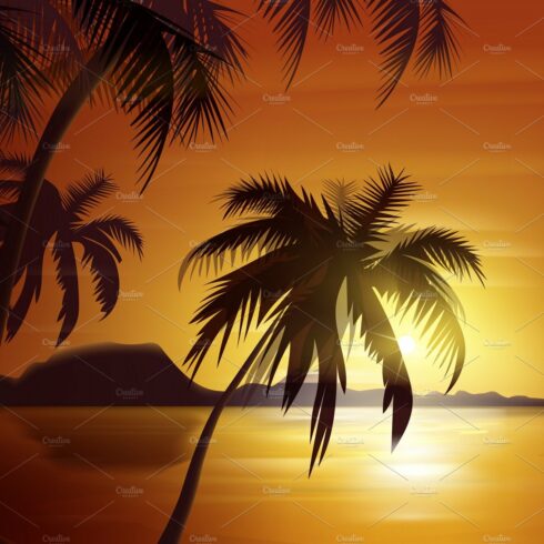 Orange tropical sunset cover image.