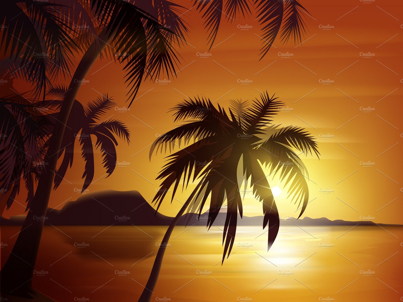 Orange tropical sunset cover image.