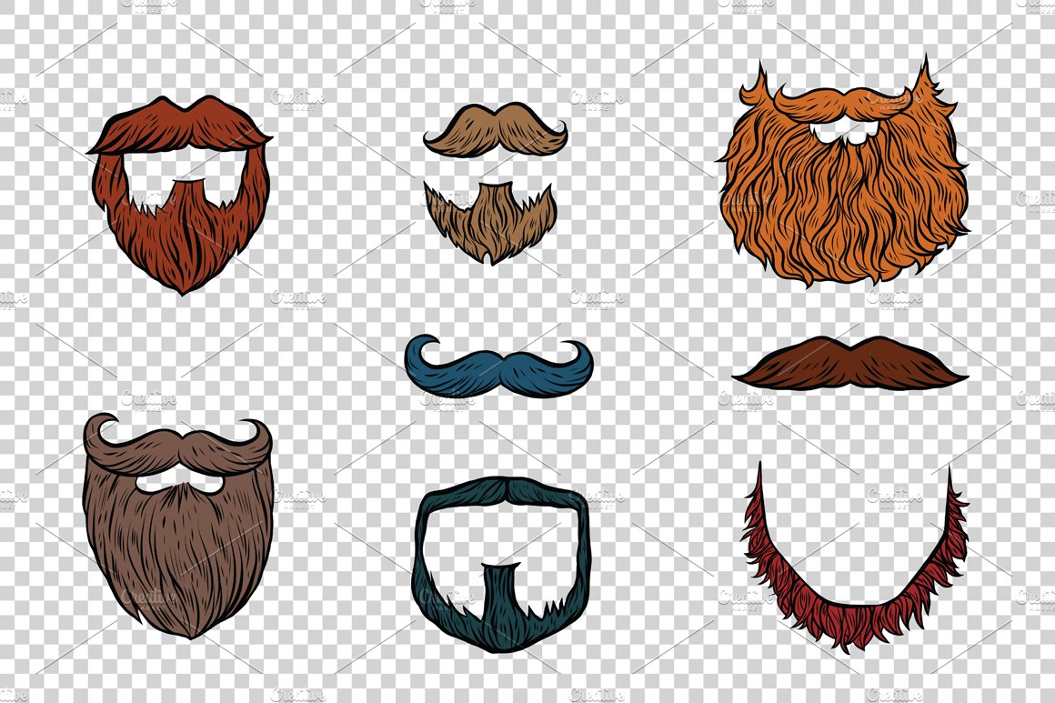 stylish beard and moustache set cover image.