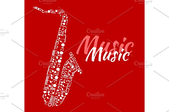 Saxophone with musical notes cover image.