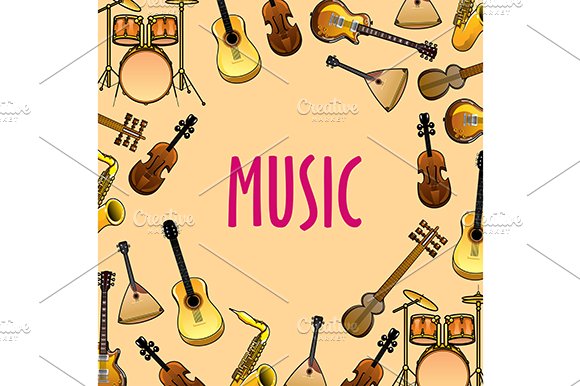 Musical instruments banner cover image.