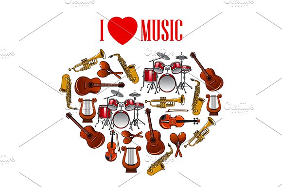 Classic musical instruments cover image.