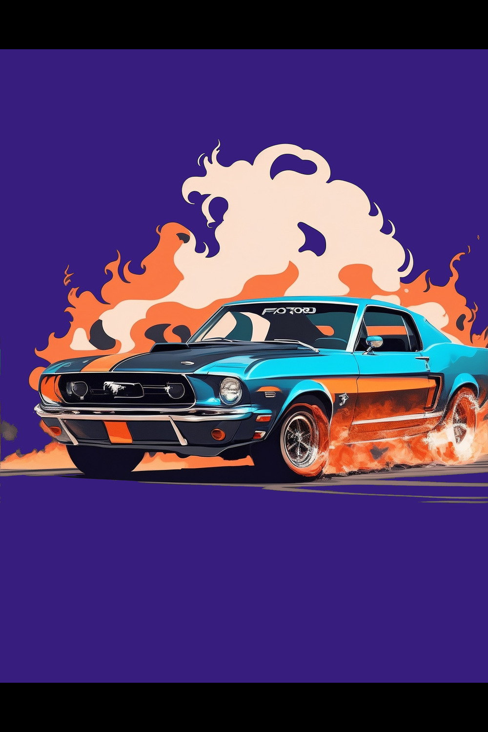 1969 Mustang Burning Its Engine pinterest preview image.