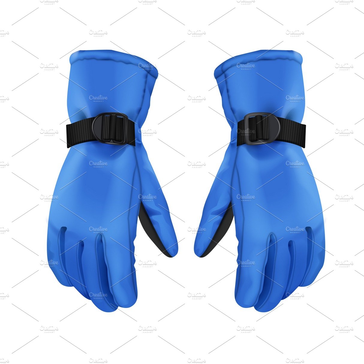 Pair of blue sport winter gloves cover image.