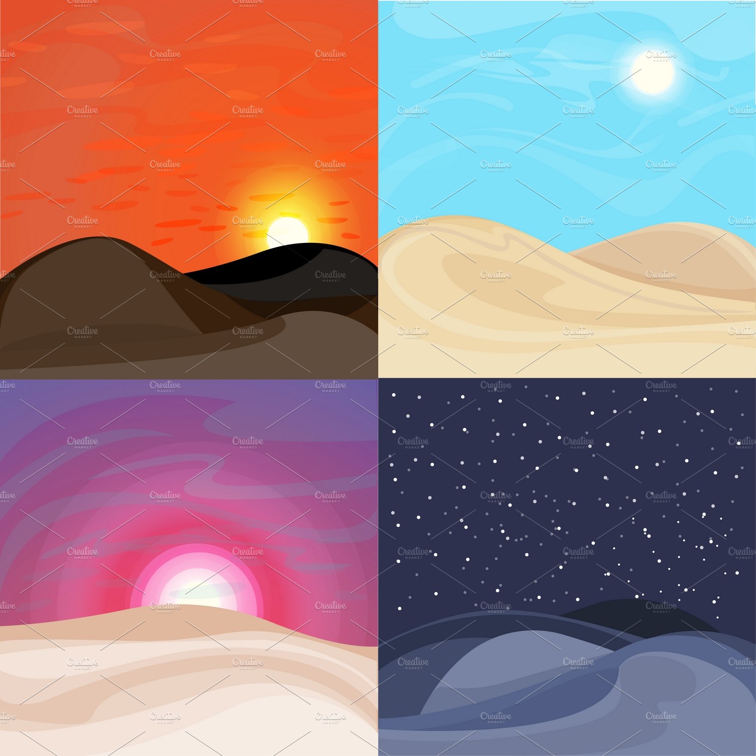 Colorful Desert Landscapes Set cover image.