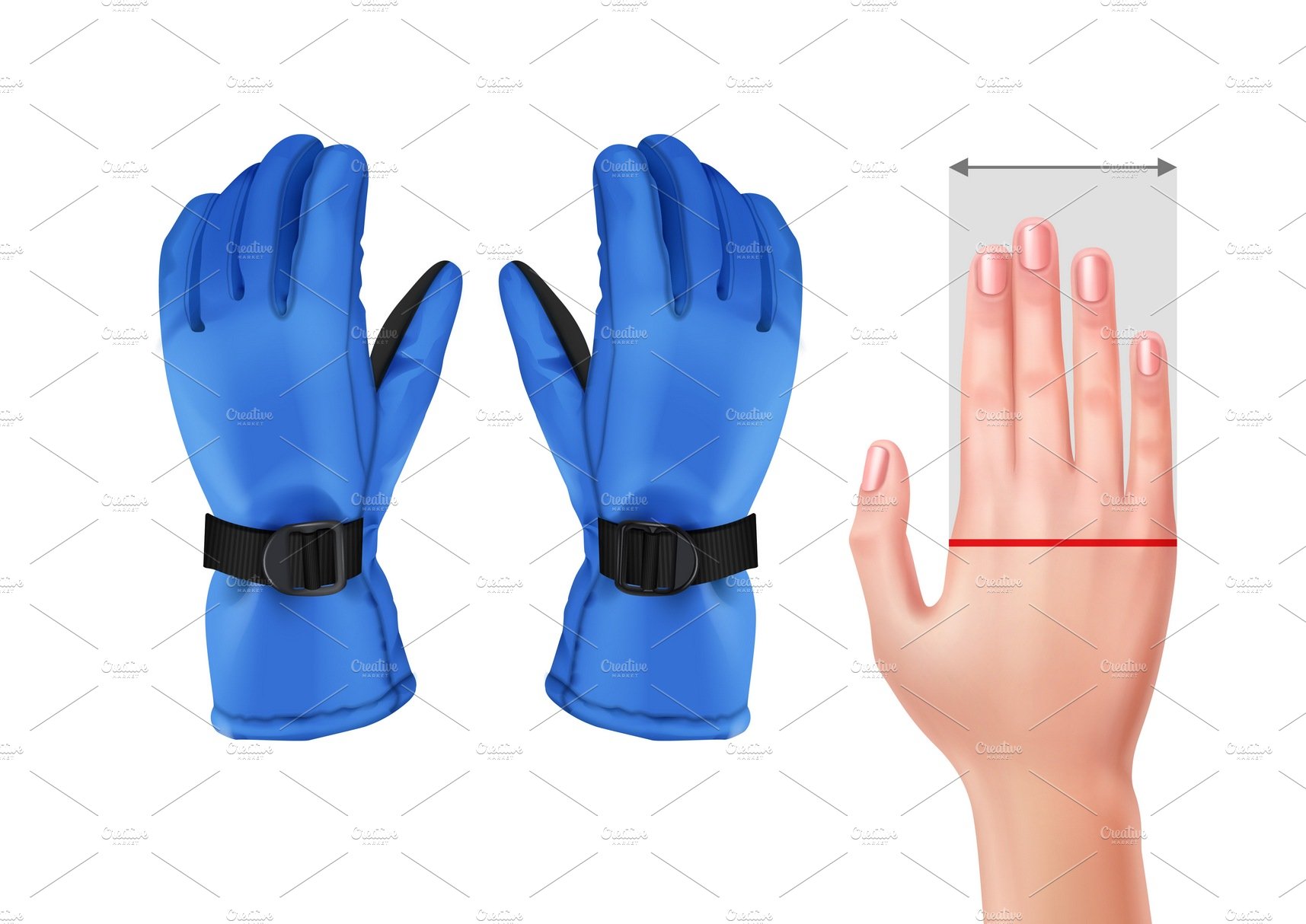 Measuring hand for gloves cover image.