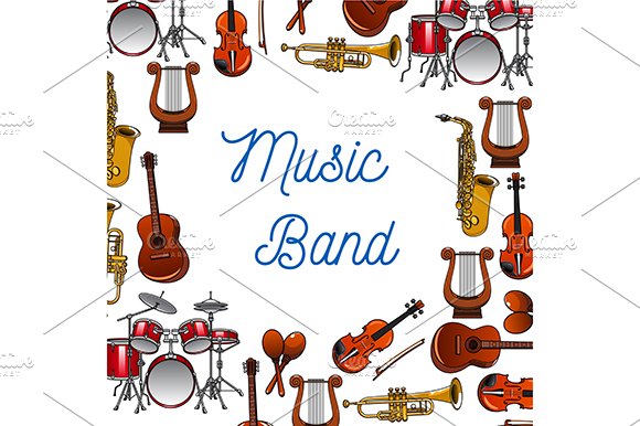 Musical instruments background cover image.