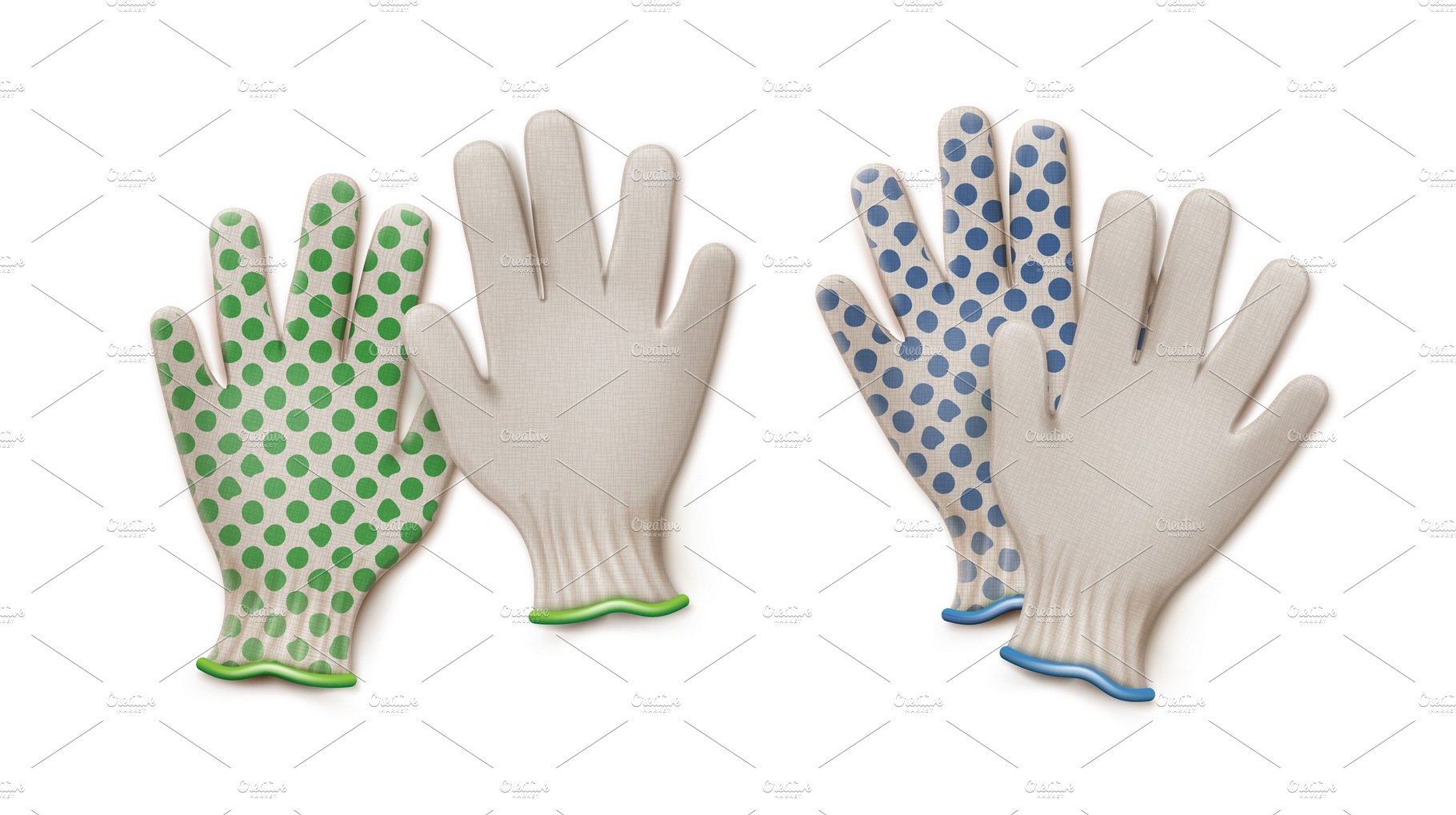 Pairs of gardening work gloves cover image.