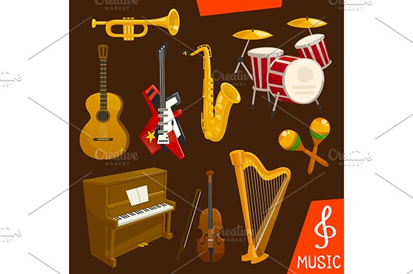 Wind and string musical instruments cover image.