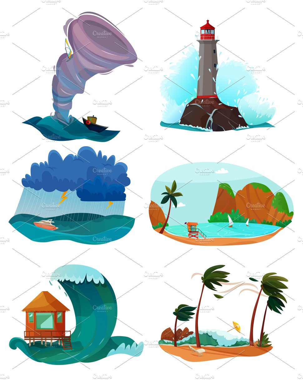 Seaside landscapes set cover image.
