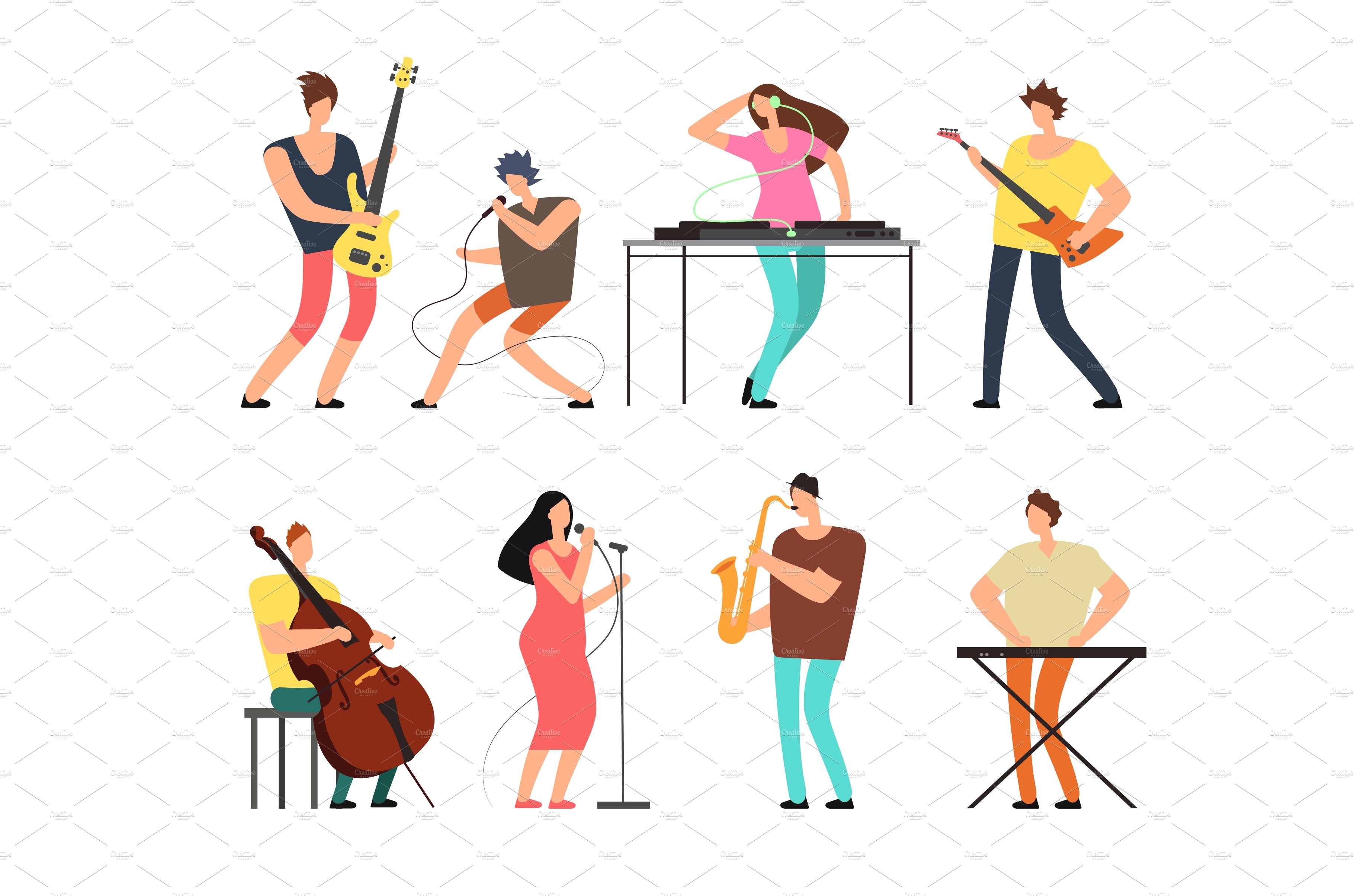Music band musicians with musical cover image.