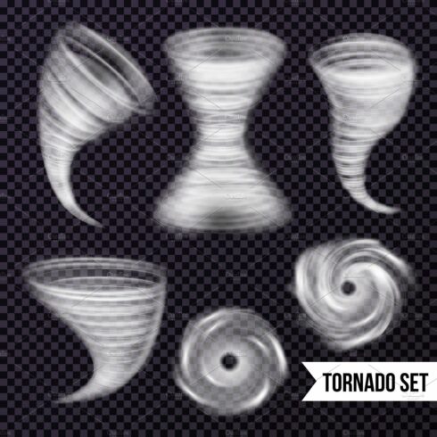Storm hurricane tornado cyclone set cover image.