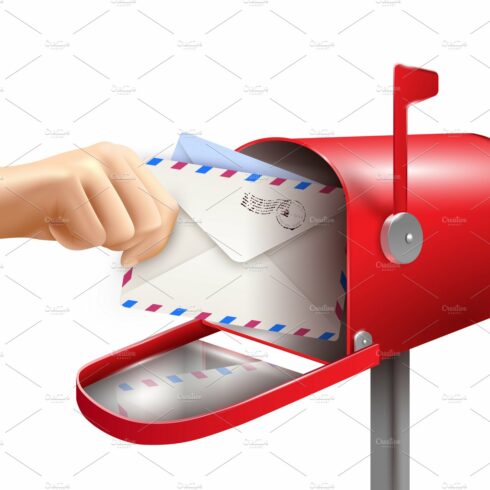 Realistic mailbox composition cover image.