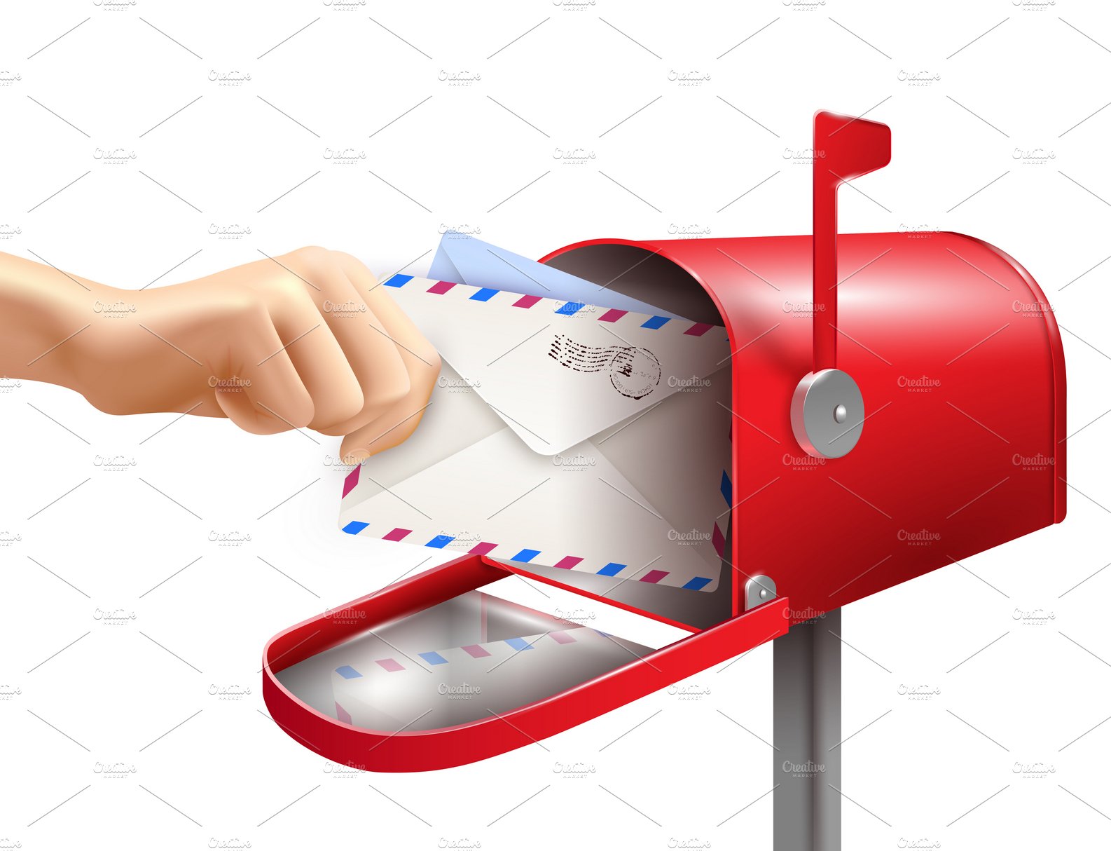 Realistic mailbox composition cover image.