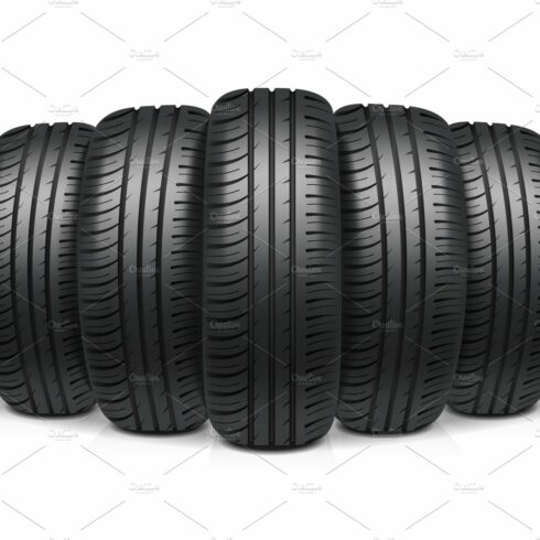 Car tires realistic design concept cover image.