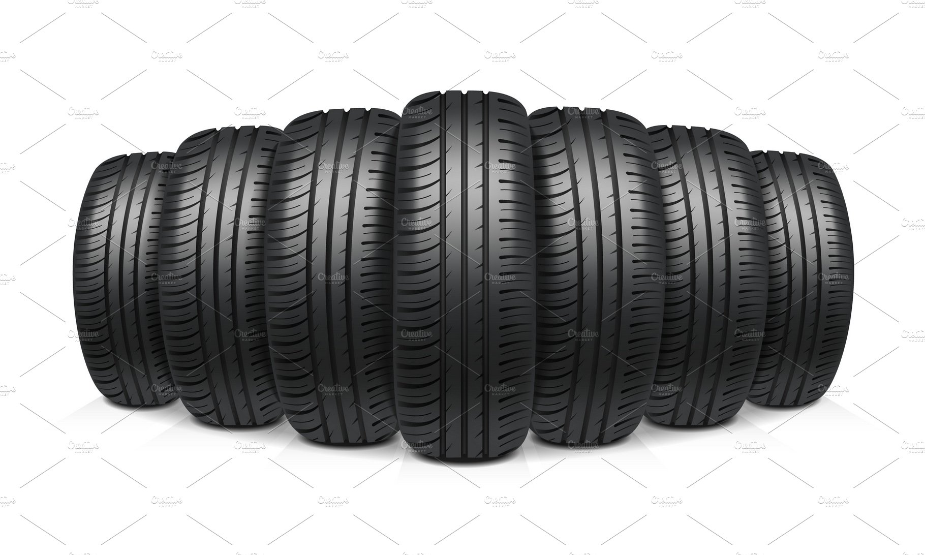 Car tires realistic design concept cover image.