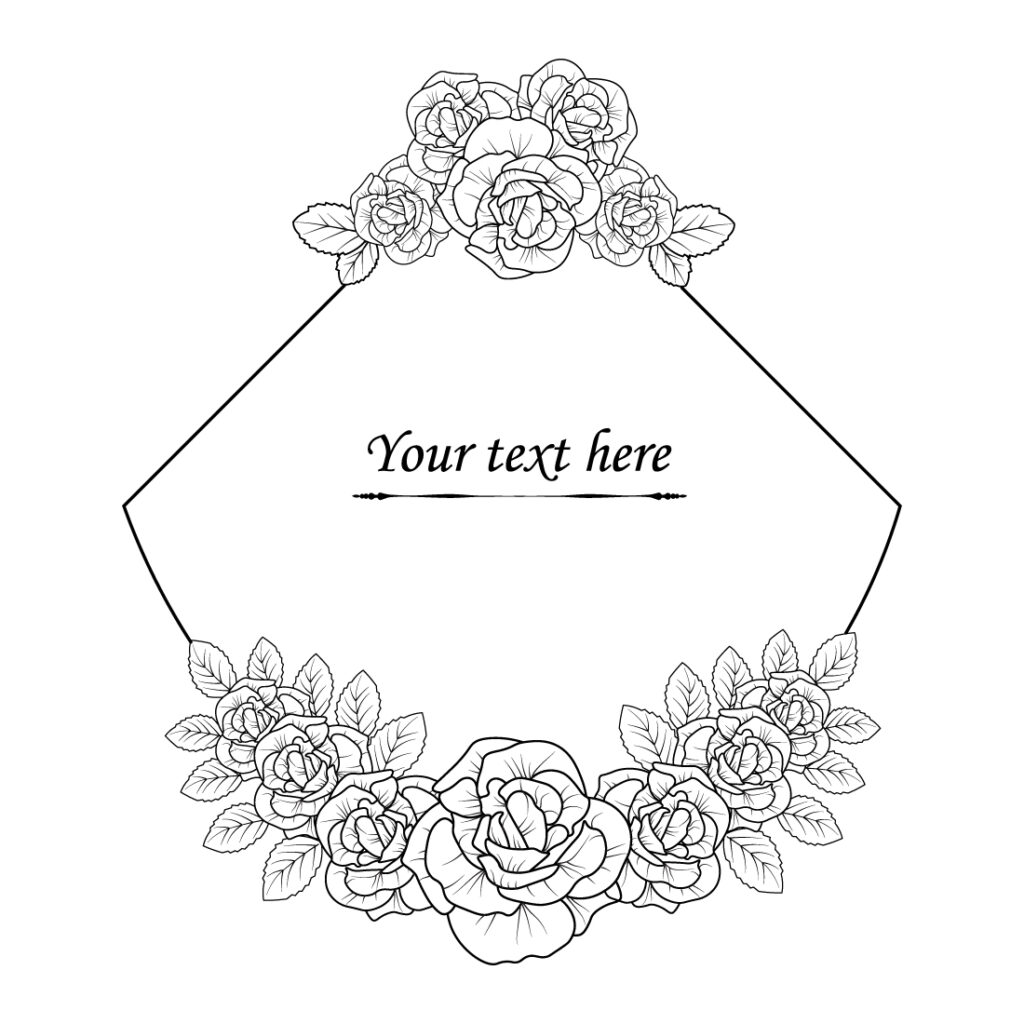 vintage rose flower border design, rose border and frame design ...