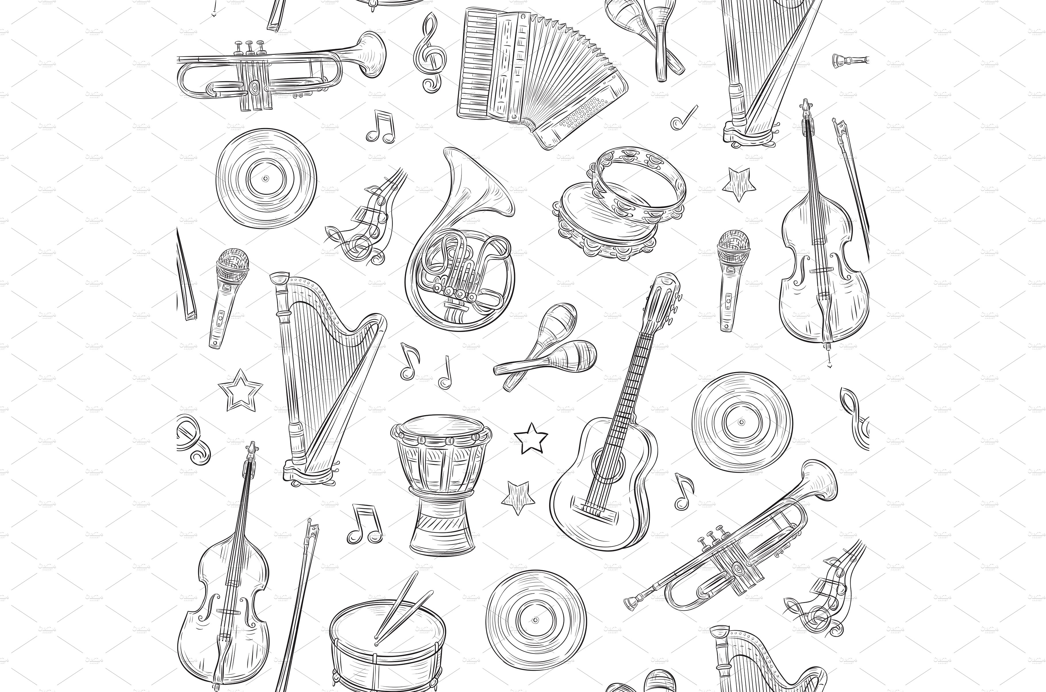 Music seamless pattern. Musical cover image.