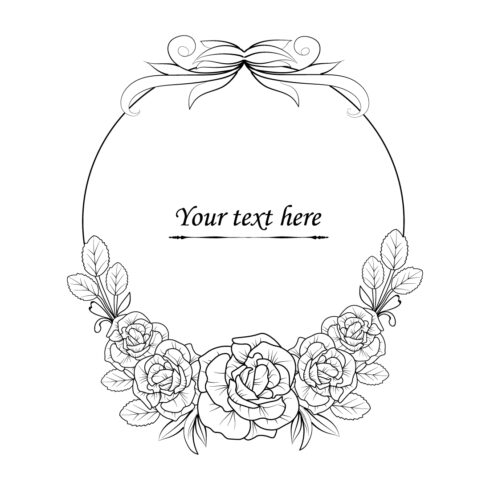 set a rose border design vector illustration, rose border and frame line drawing, rose vector, cover image.