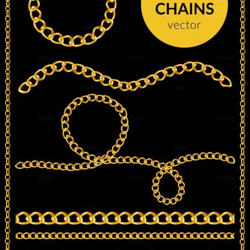 Realistic golden chains set cover image.