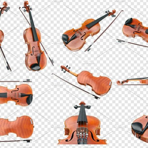 Violin musical equipment, set cover image.