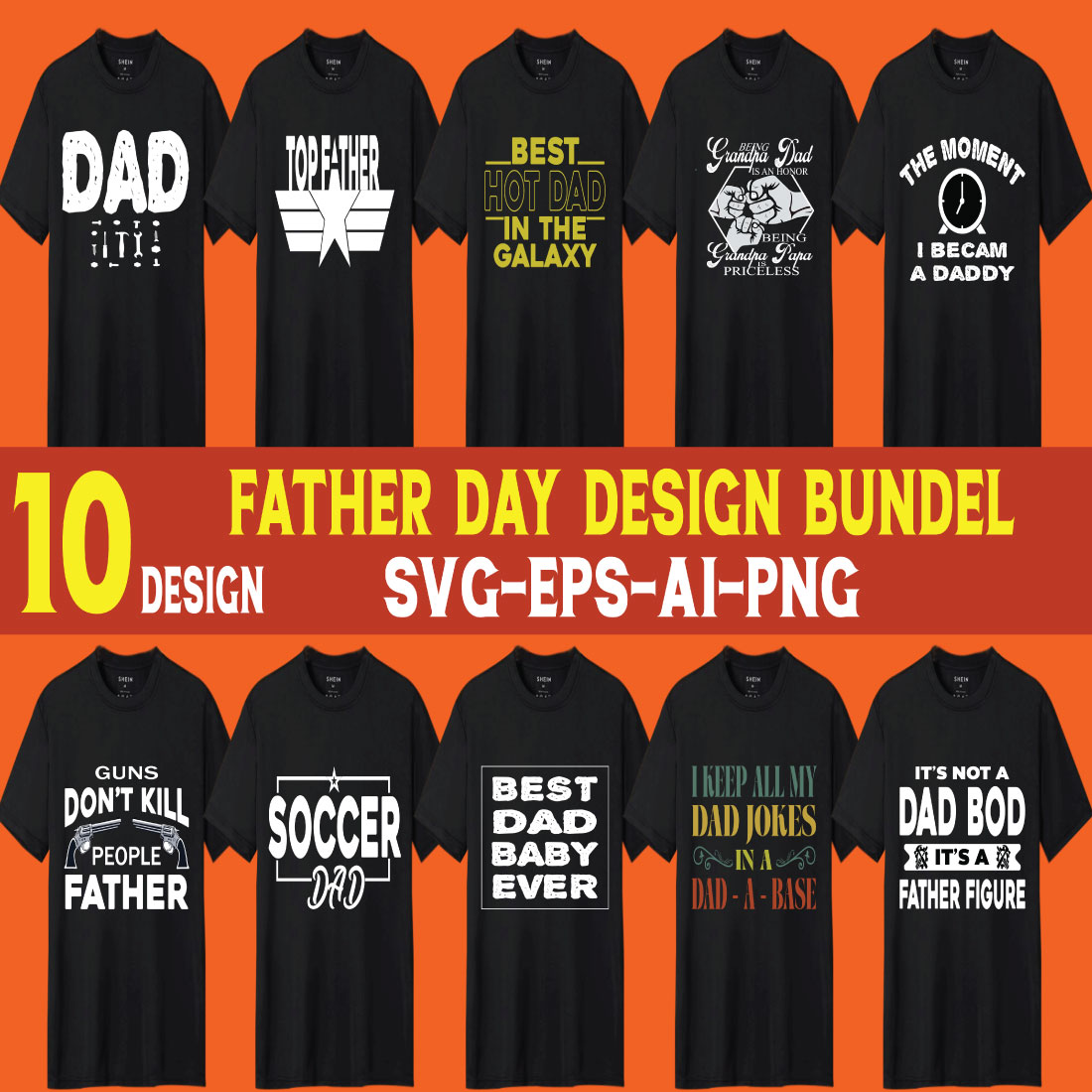 This is Father's Day T-shirt Design cover image.