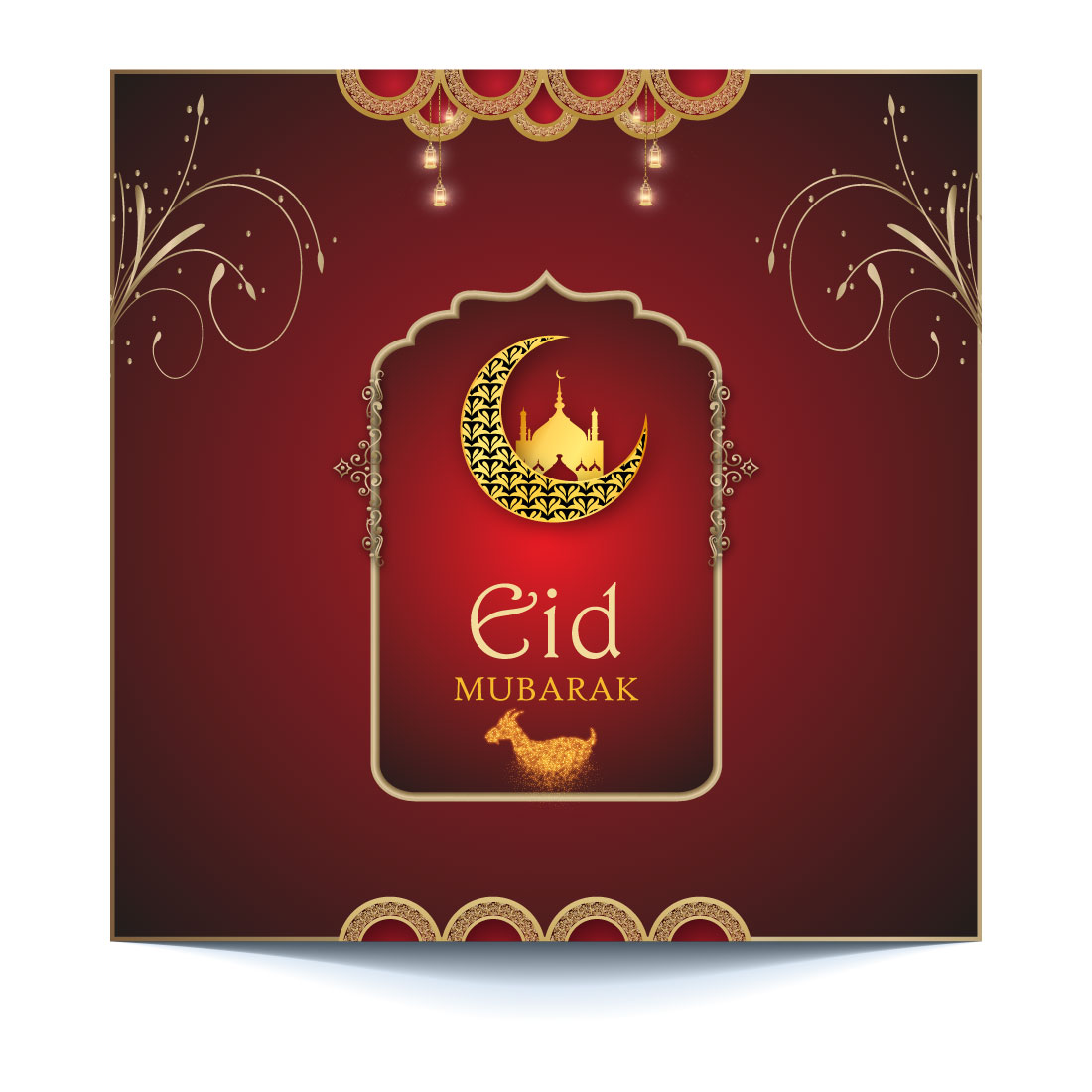 Free Eid Ul Adha Poster, Banner And Flyer Design Template preview image.