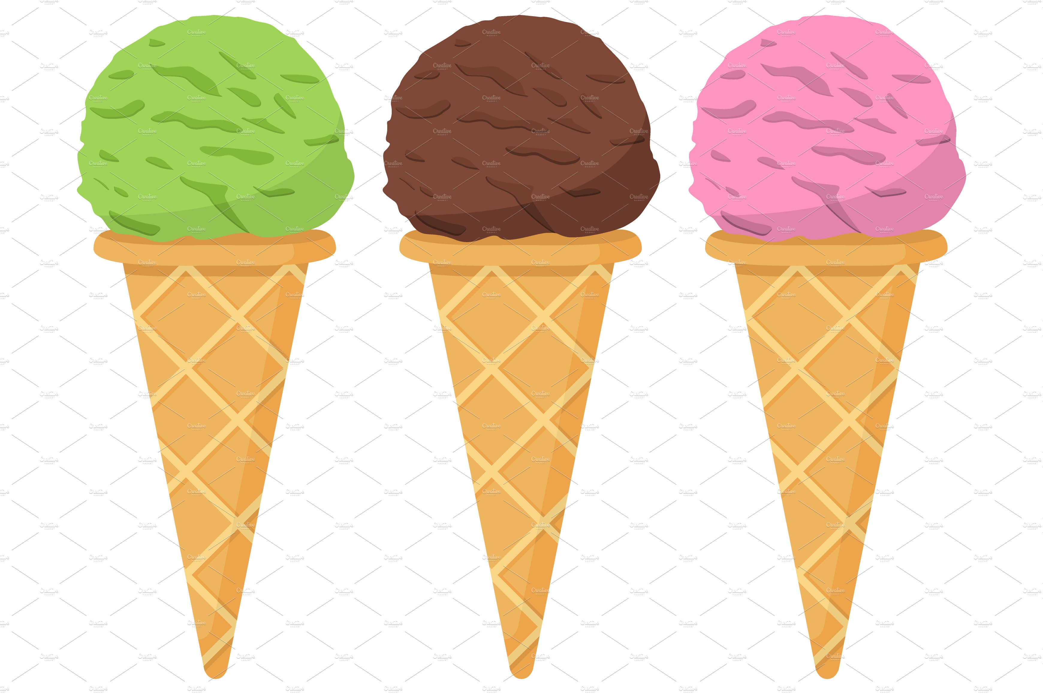 Ice cream ball waffle cone. cover image.
