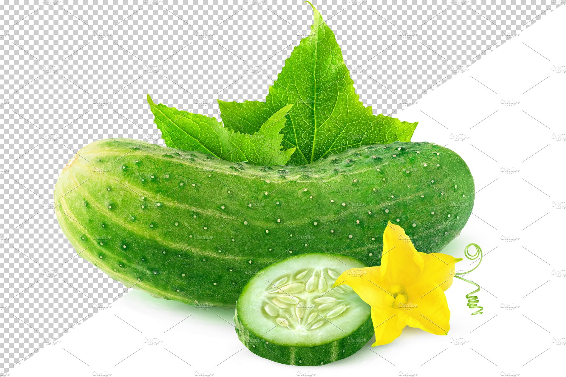 Cut cucumbers preview image.