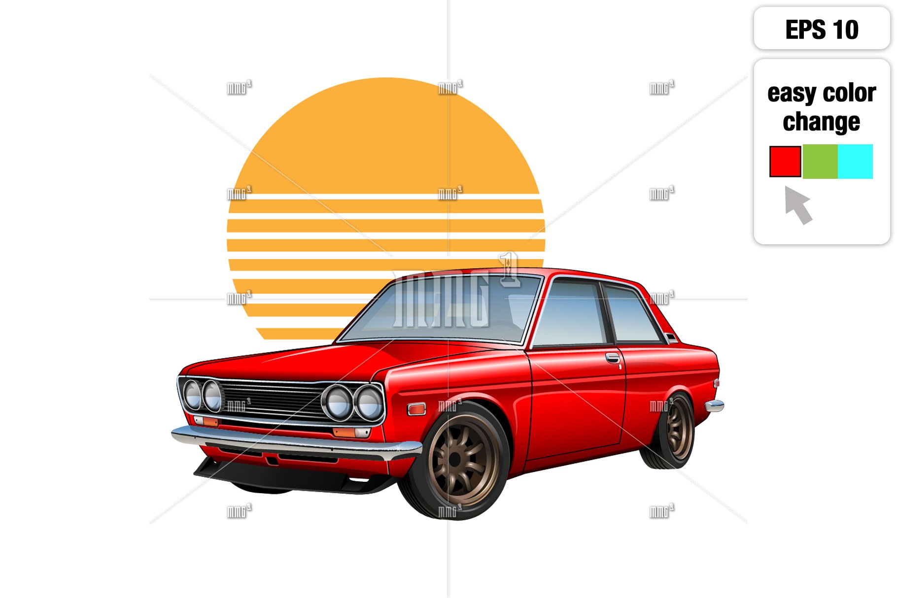 JDM 70's classic sedan & 80's sunset preview image.