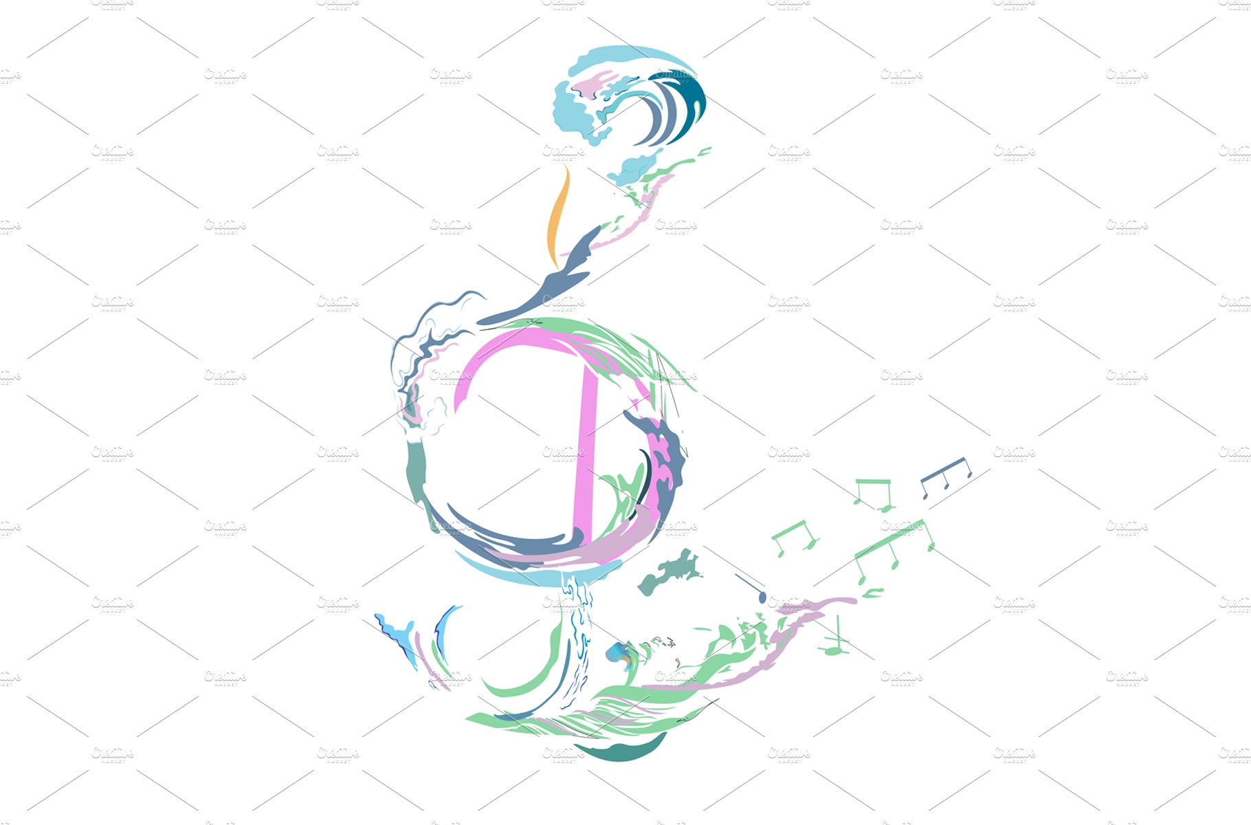 Musical collection with treble clefs preview image.