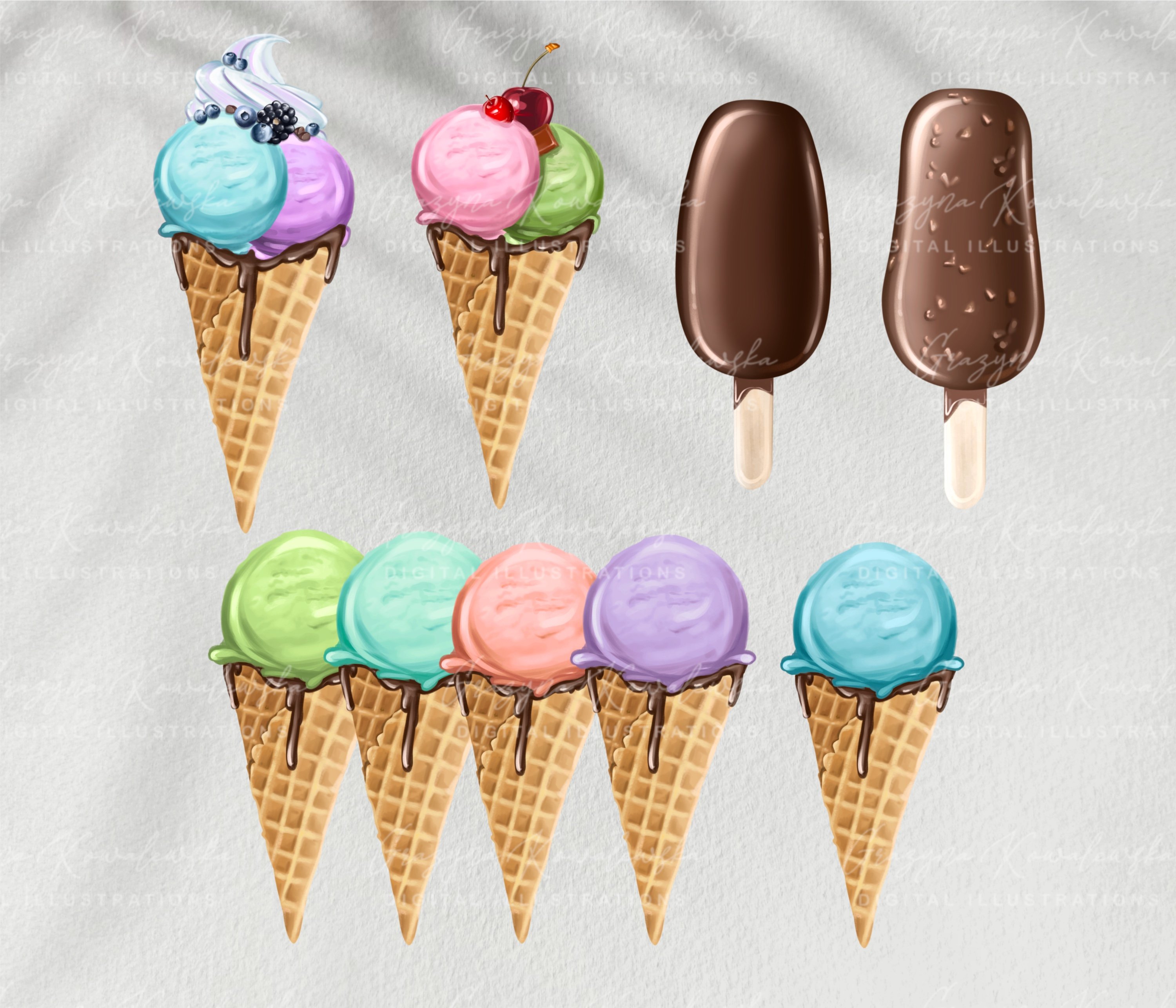 Ice cream clipart preview image.