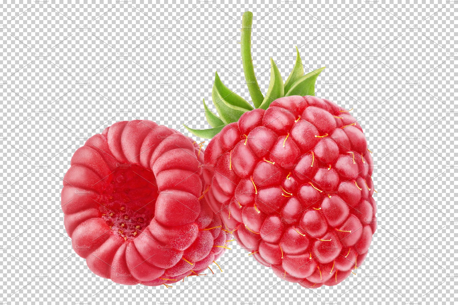 Two raspberries preview image.