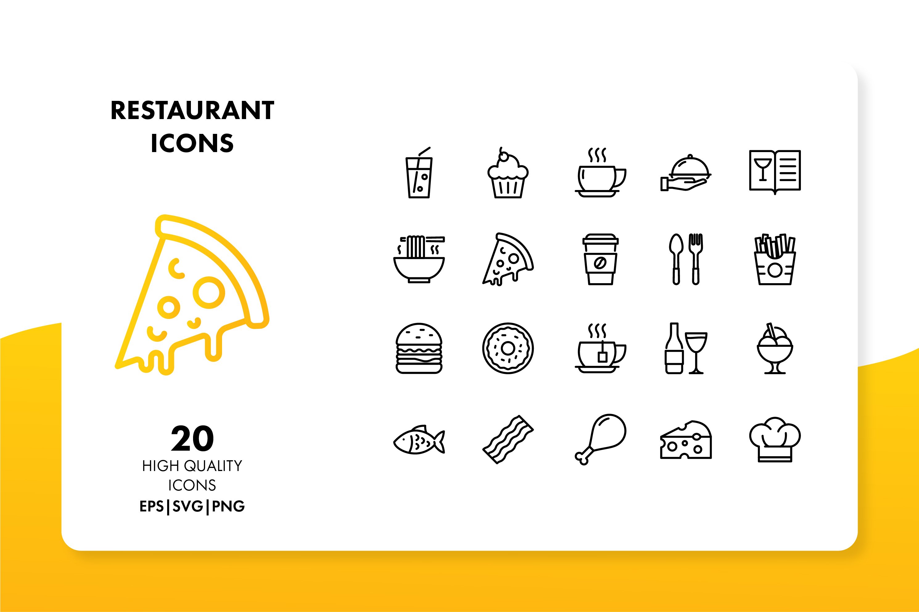 Restaurant Icons preview image.