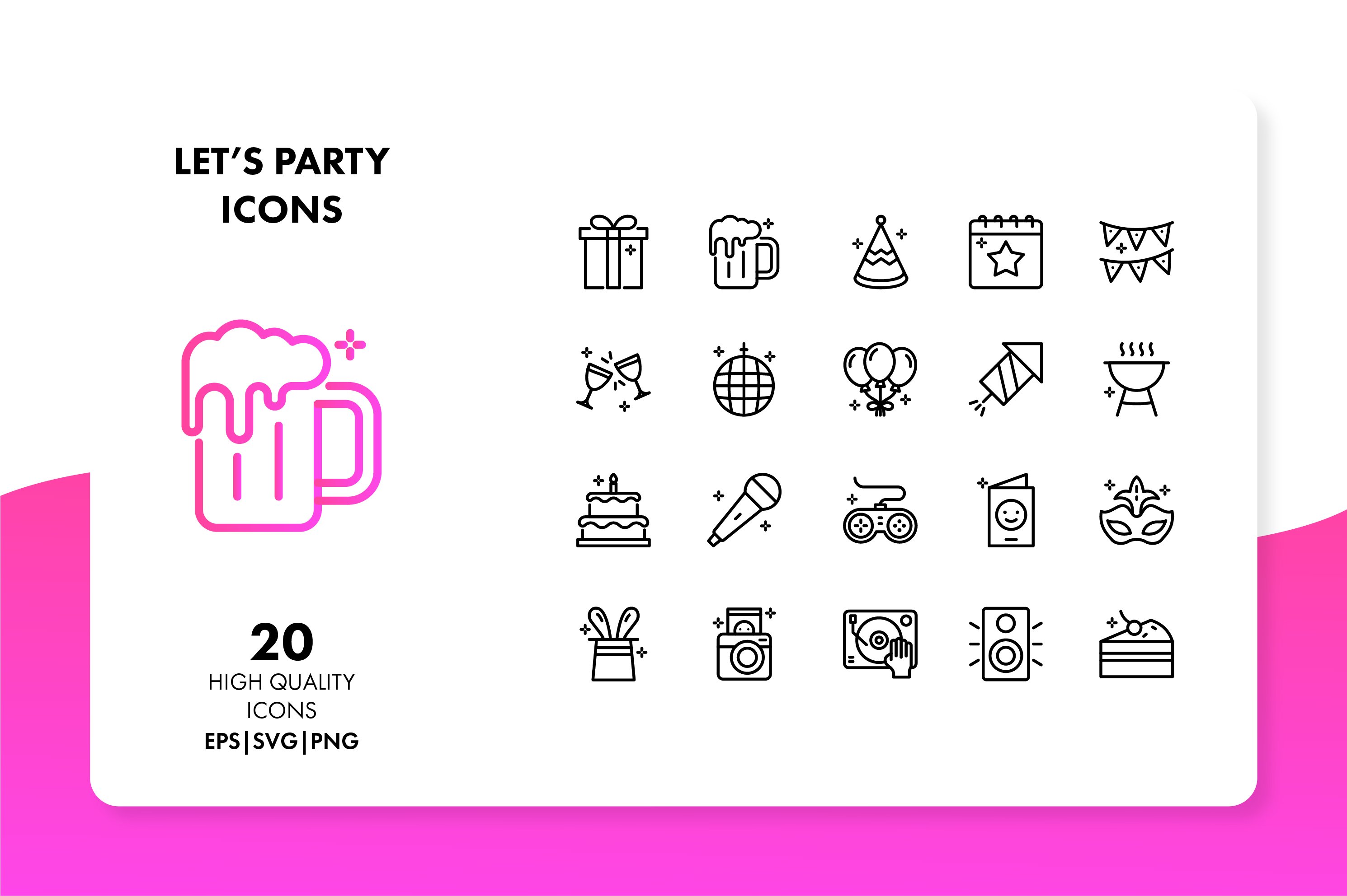 Let's Party Icons preview image.