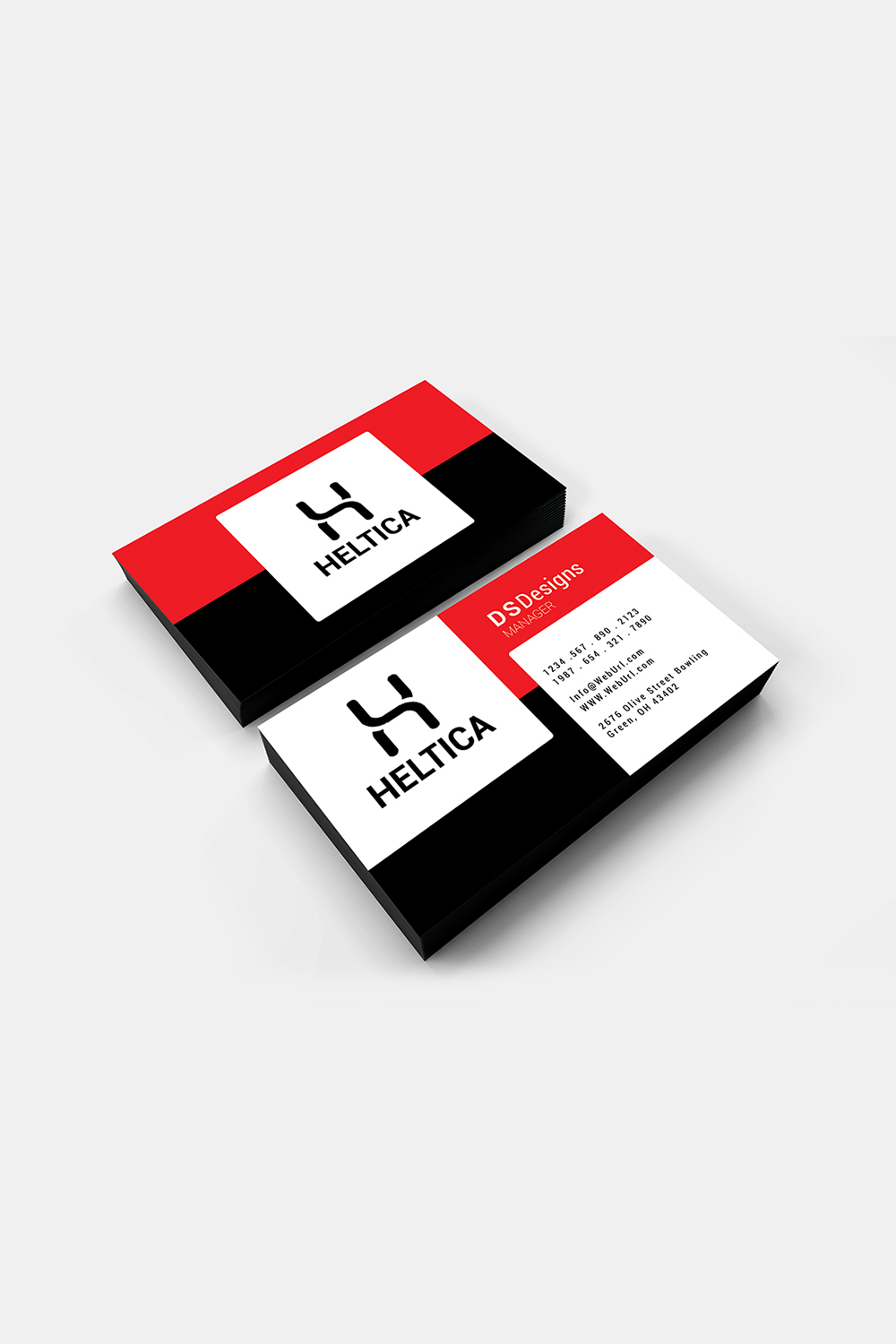 Modern business card design pinterest preview image.