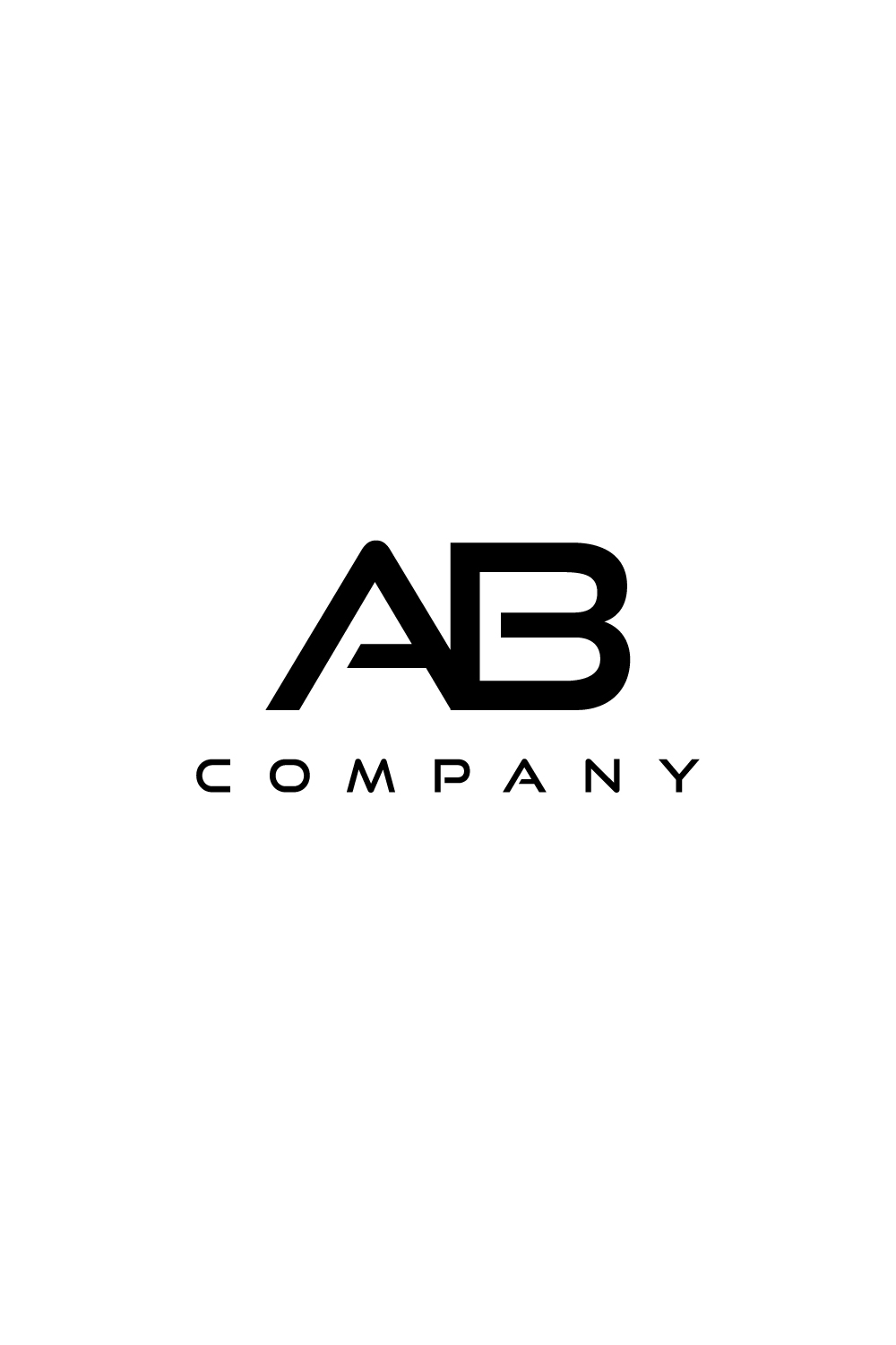 AB letter mark logo with a modern look pinterest preview image.