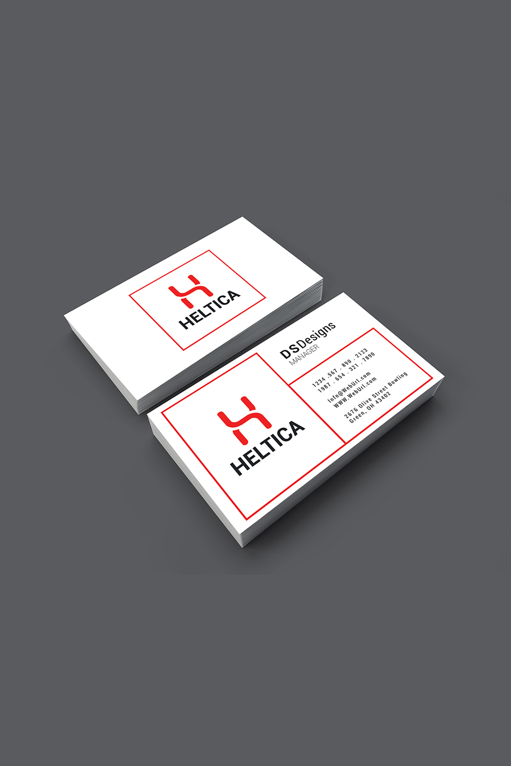 Simple and Modern business card design pinterest preview image.