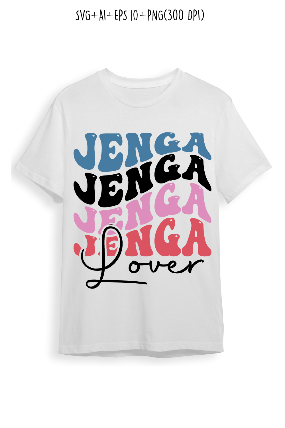 Jenga lover indoor game typography design for t-shirts, cards, frame artwork, phone cases, bags, mugs, stickers, tumblers, print, etc pinterest preview image.
