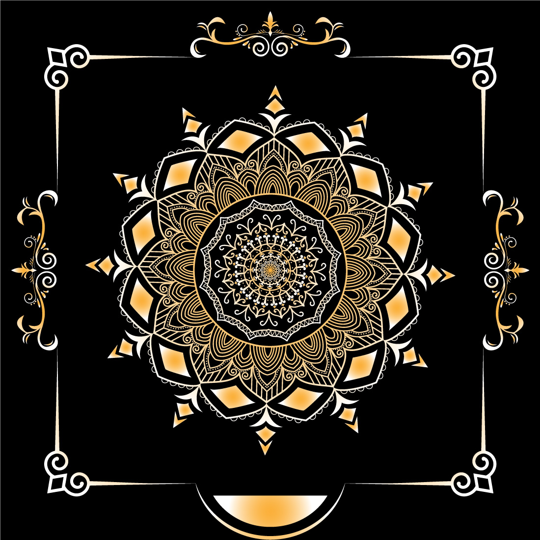 02 Luxury Mandala Design Template preview image.