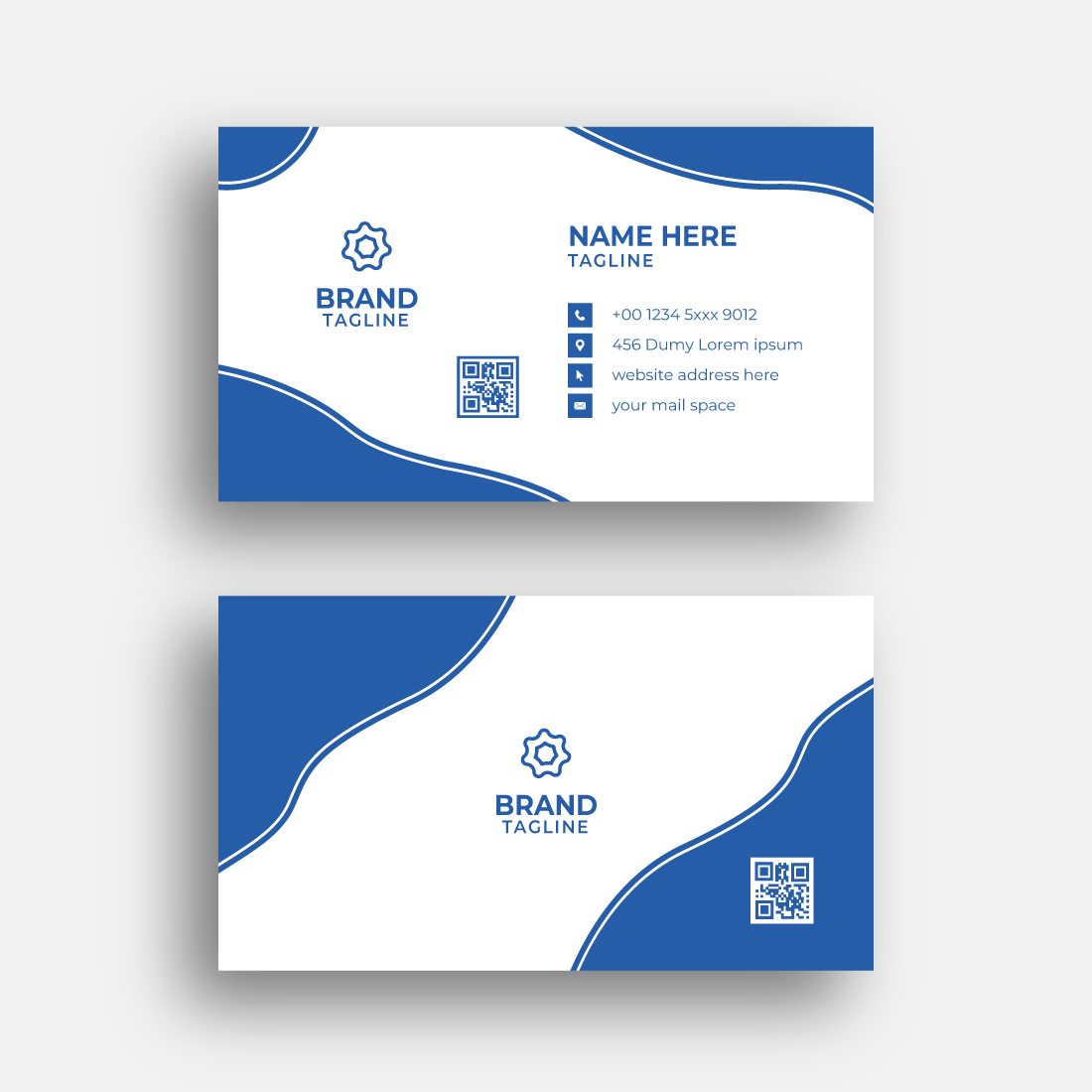 Two professional business card design templates preview image.