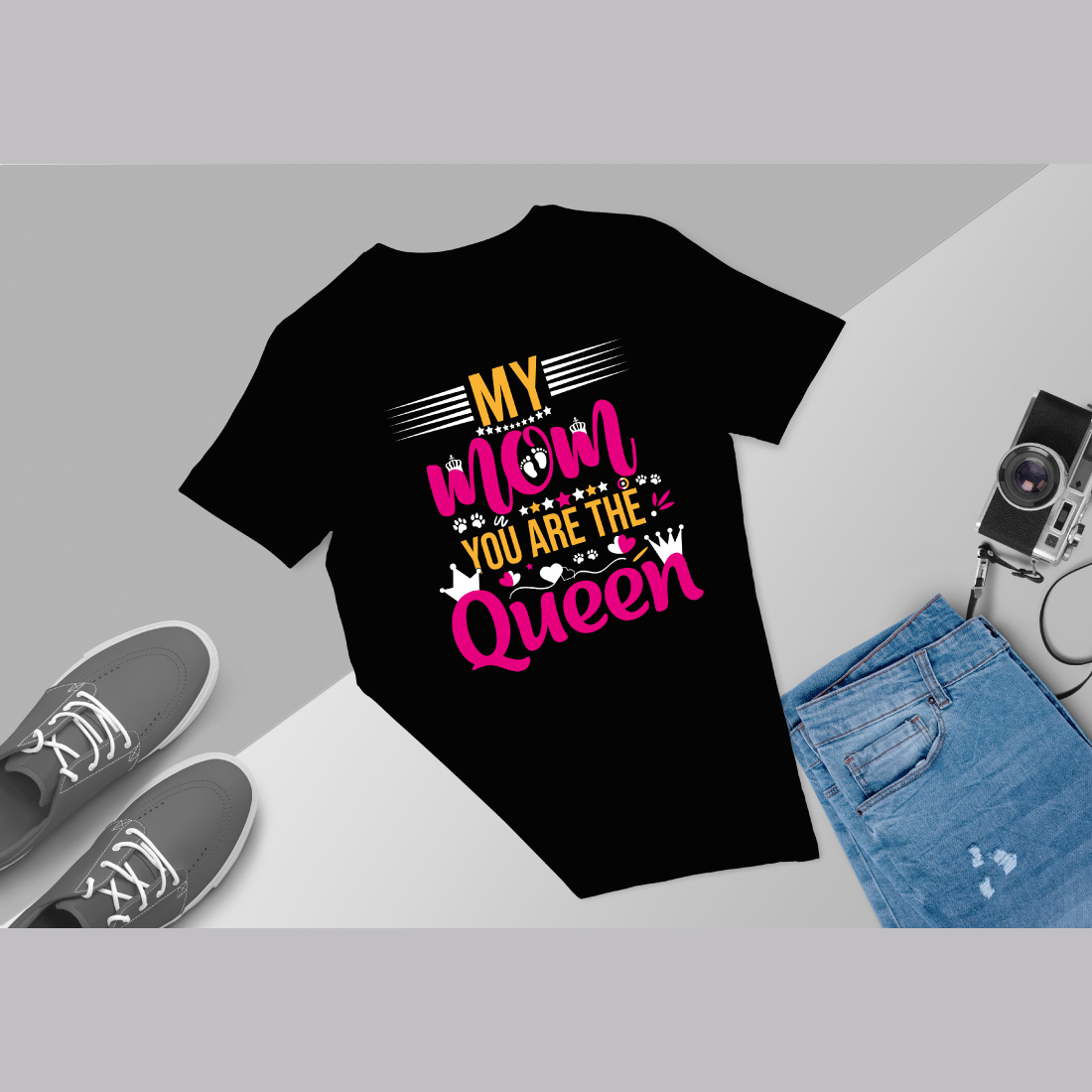 T-shirt do dia das mães my mom my queen, t-shirts mom, t-shirts mom design