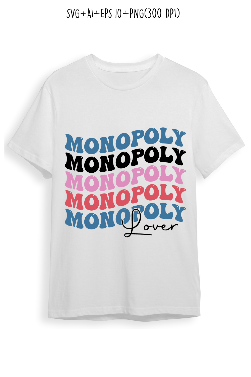 Monopoly lover indoor game retro typography design for t-shirts, cards, frame artwork, phone cases, bags, mugs, stickers, tumblers, print, etc pinterest preview image.