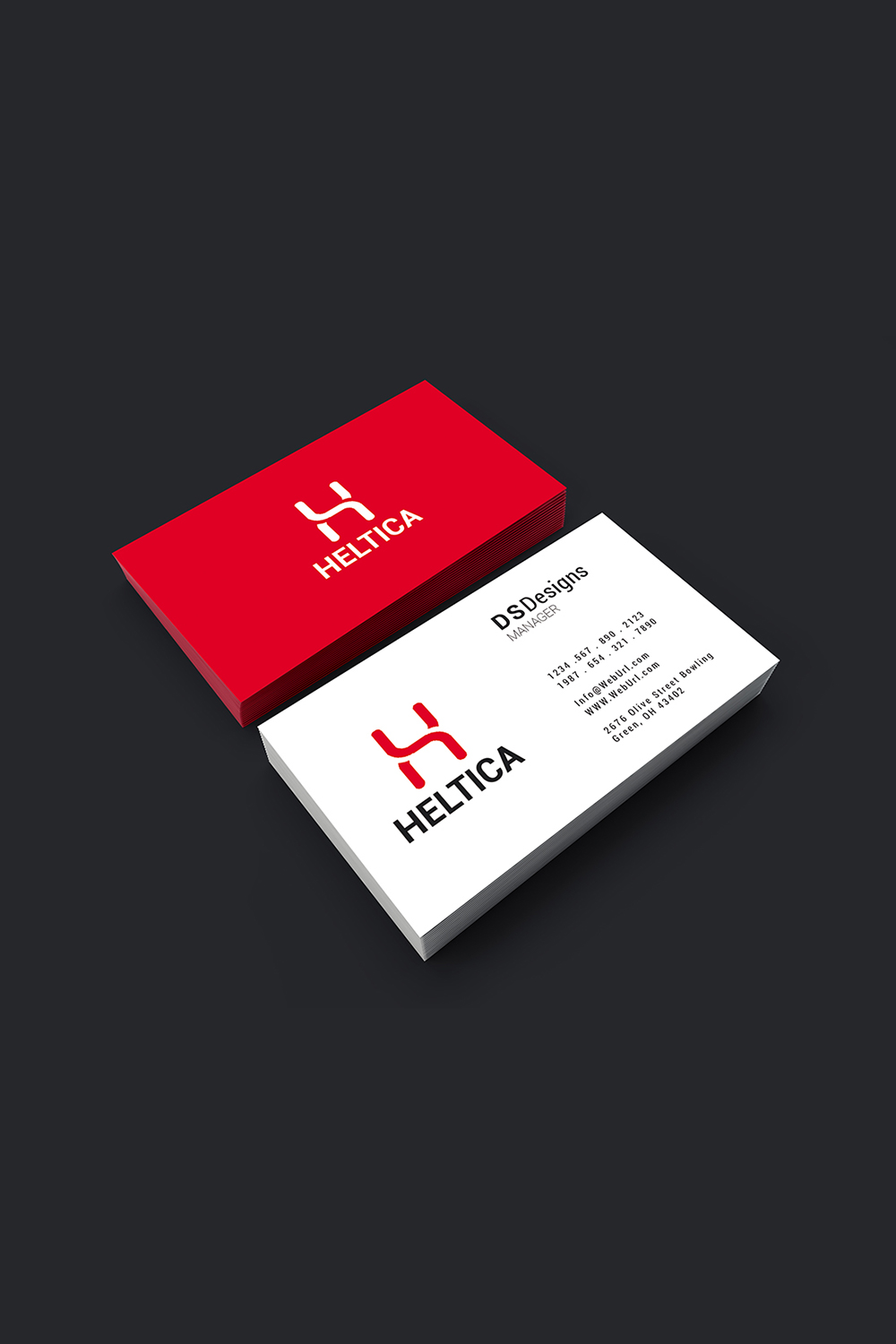 Simple and Professional business card design pinterest preview image.
