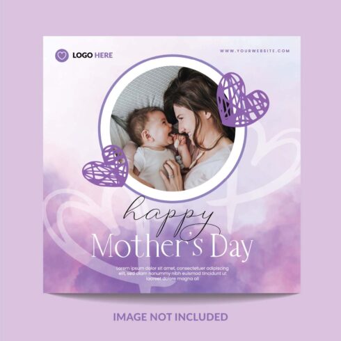Mothers day special social media banner design template cover image.
