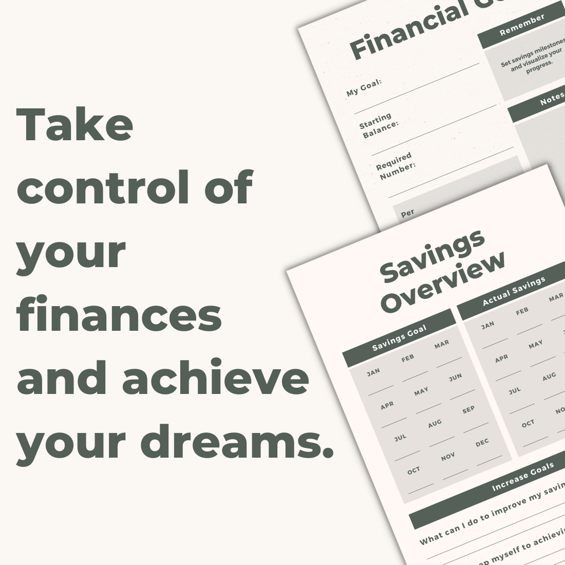 Financial Goal Saving Planner Journal Template preview image.