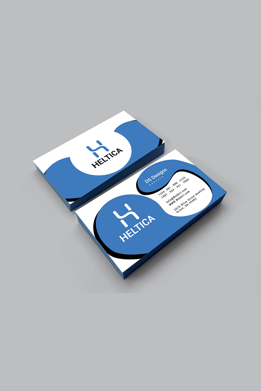 Modern business card design pinterest preview image.