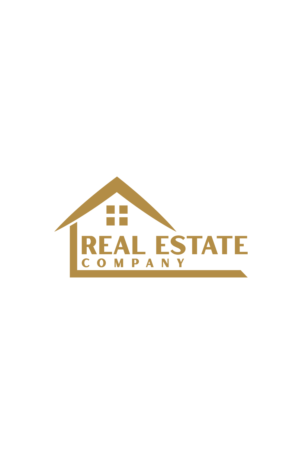 Real estate logo with Golden color pinterest preview image.