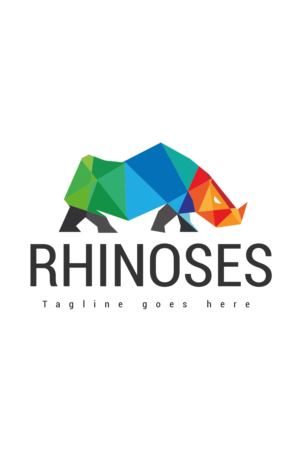 Rhinosorus geometrical logo design pinterest preview image.